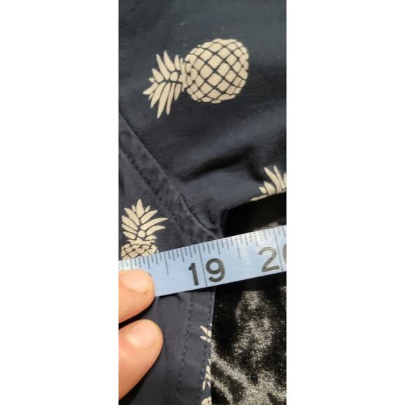 Denim & Flowers Men's Button Down Short Sleeve Shirt Black Pineapple Slim Fit S - Picture 6 of 8